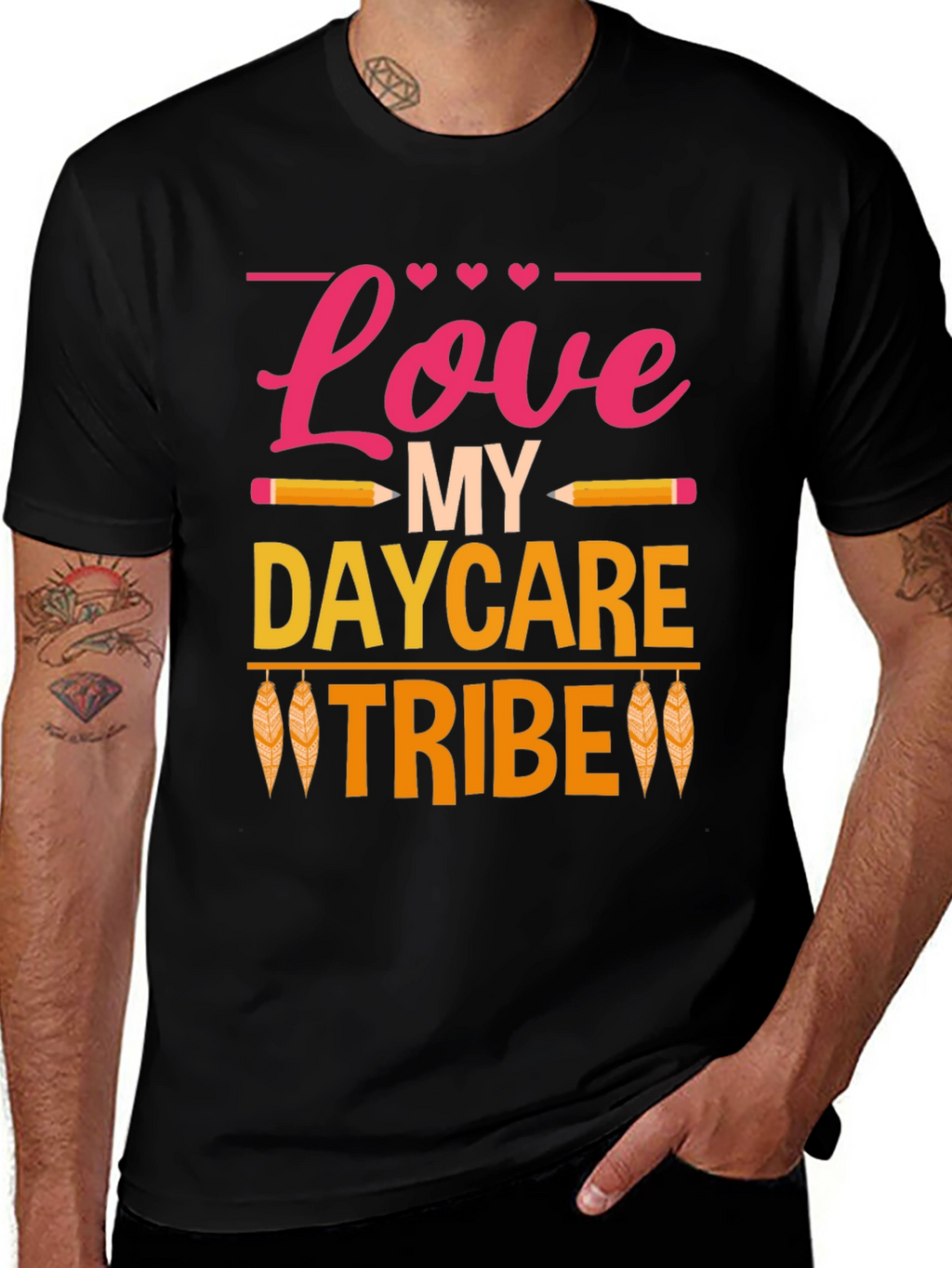 Love My Daycare Tribe Black T-Shirt
