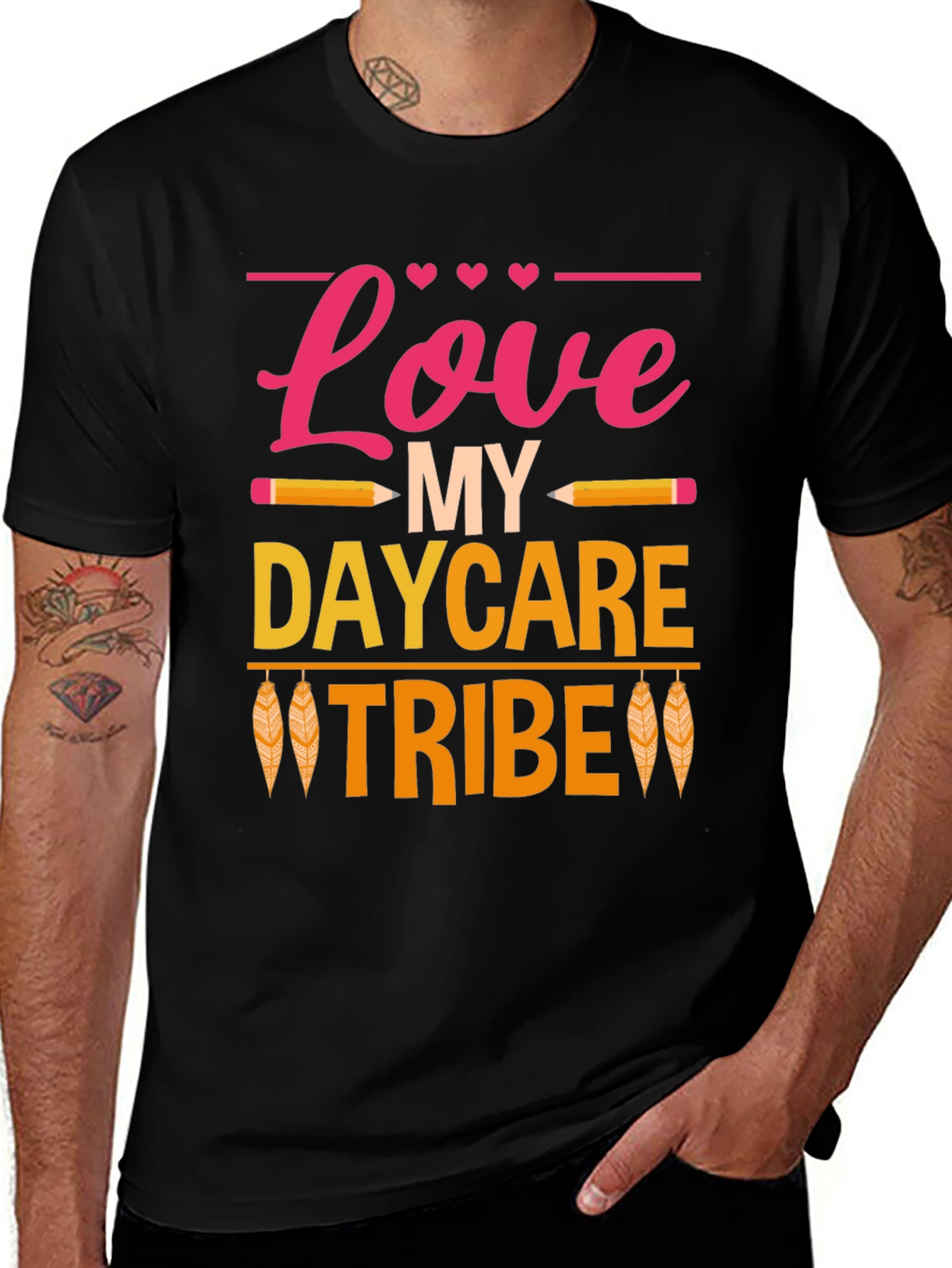 Love My Daycare Tribe Black T-Shirt