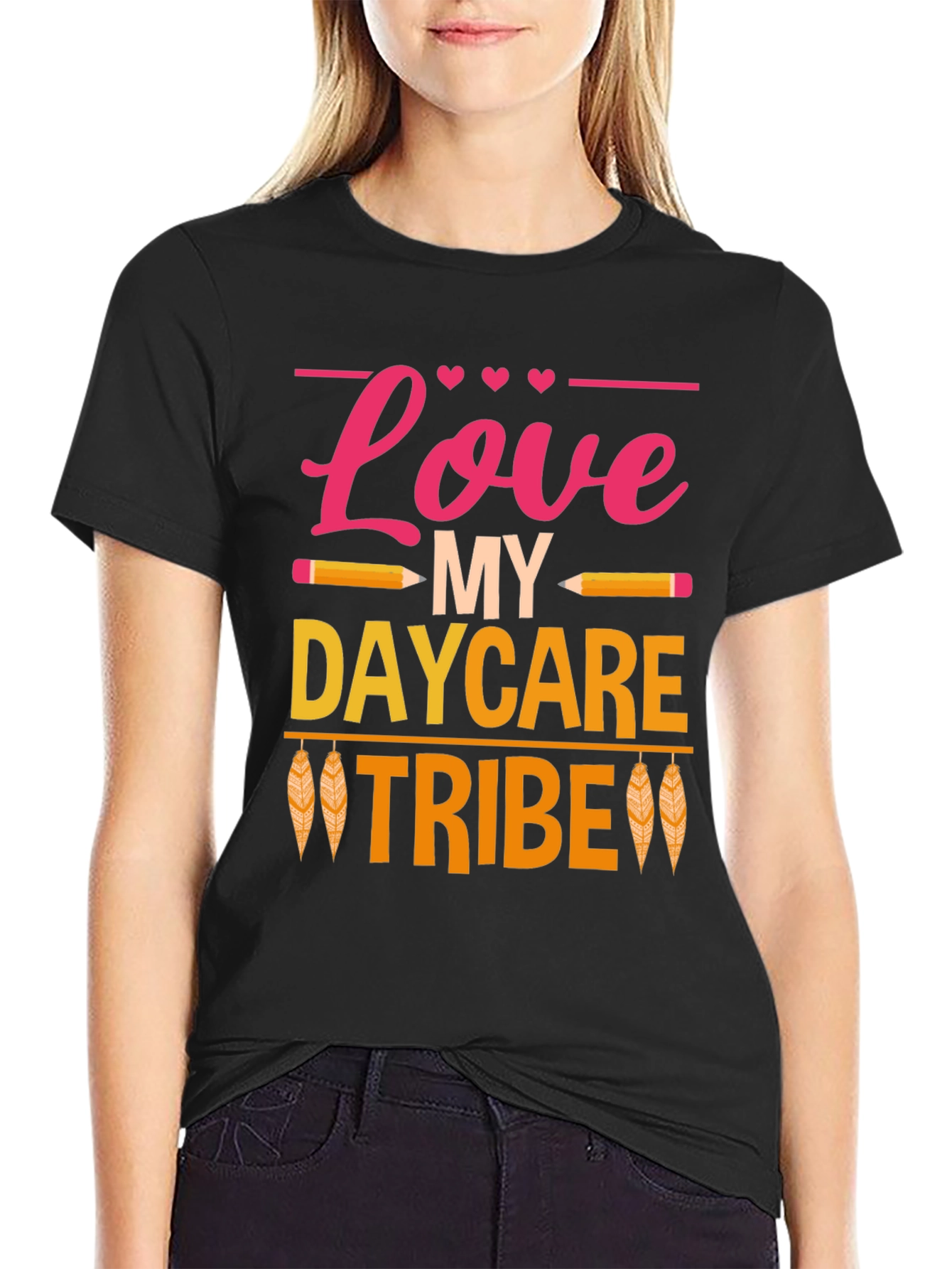 Love My Daycare Tribe Black T-Shirt