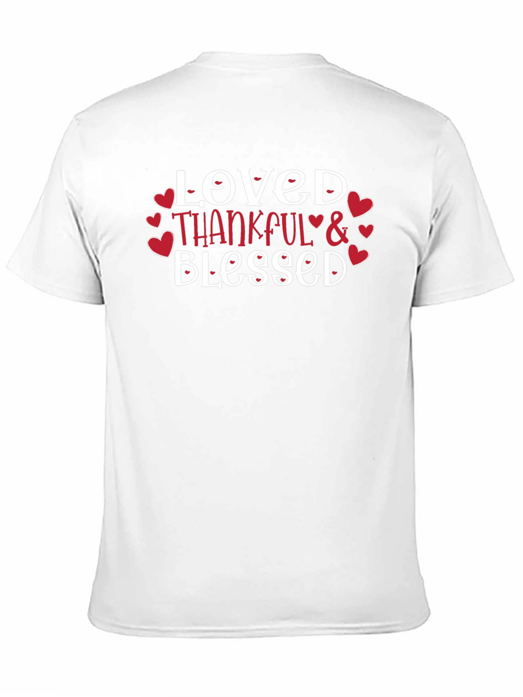 Loved Thankful Blessed Graphic Tee - Black Cotton