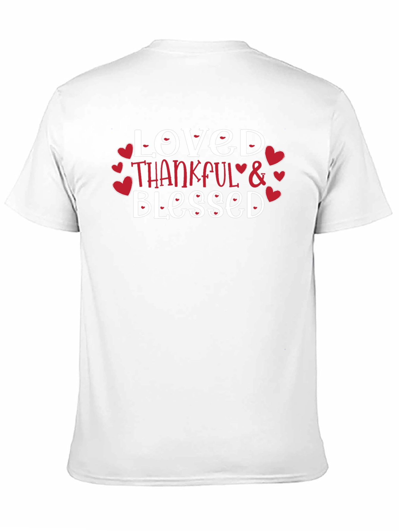 Loved Thankful Blessed Graphic Tee - Black Cotton