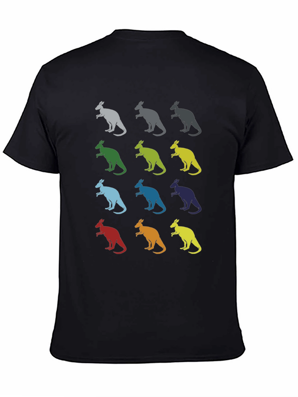 Kangaroo Pattern Graphic Tee - Black