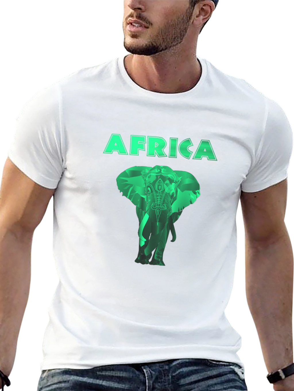 Africa Elephant Graphic Tee - Mens Black T-Shirt