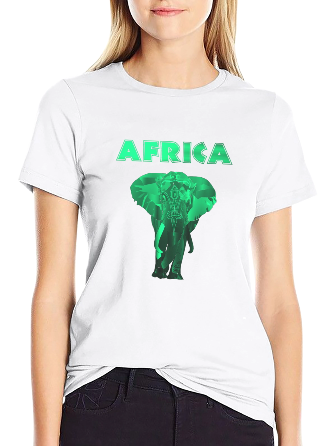 Africa Elephant Graphic Tee - Mens Black T-Shirt