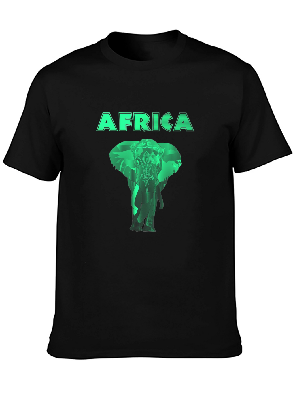 Africa Elephant Graphic Tee - Mens Black T-Shirt