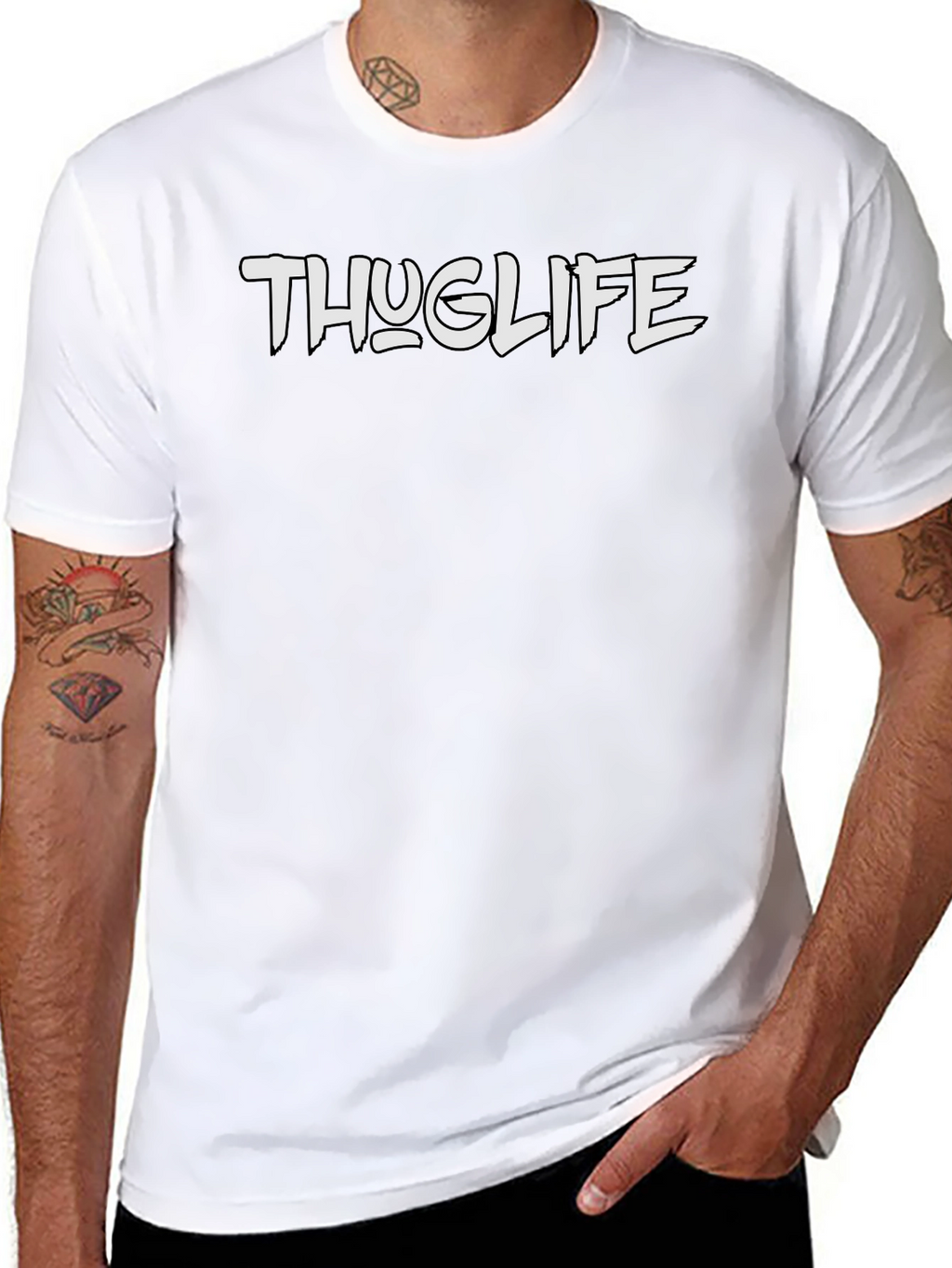 Thug Life Tee - Classic Black Graphic T-Shirt