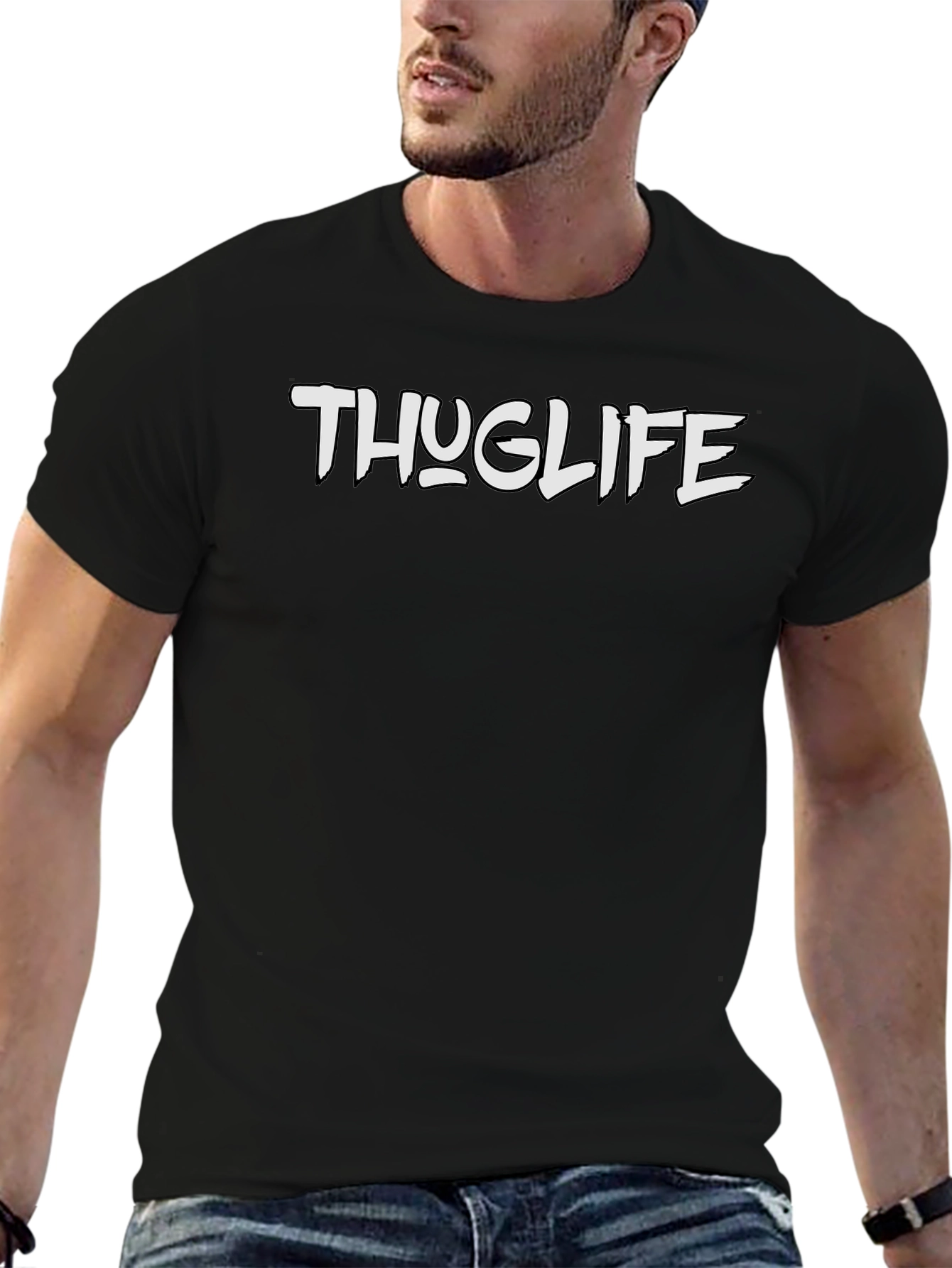 Thug Life Tee - Classic Black Graphic T-Shirt