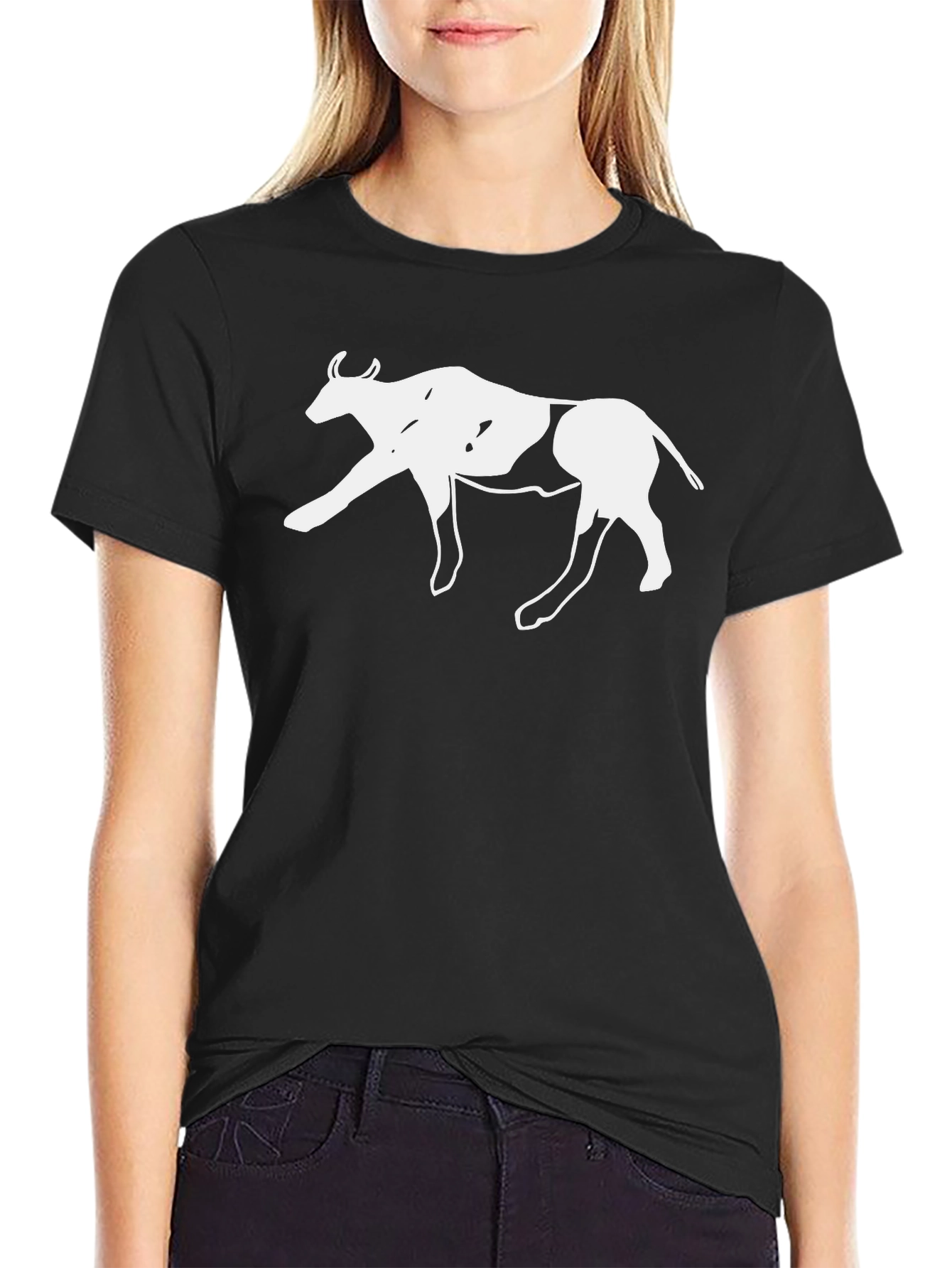 Cow Graphic Black T-Shirt - Casual & Stylish