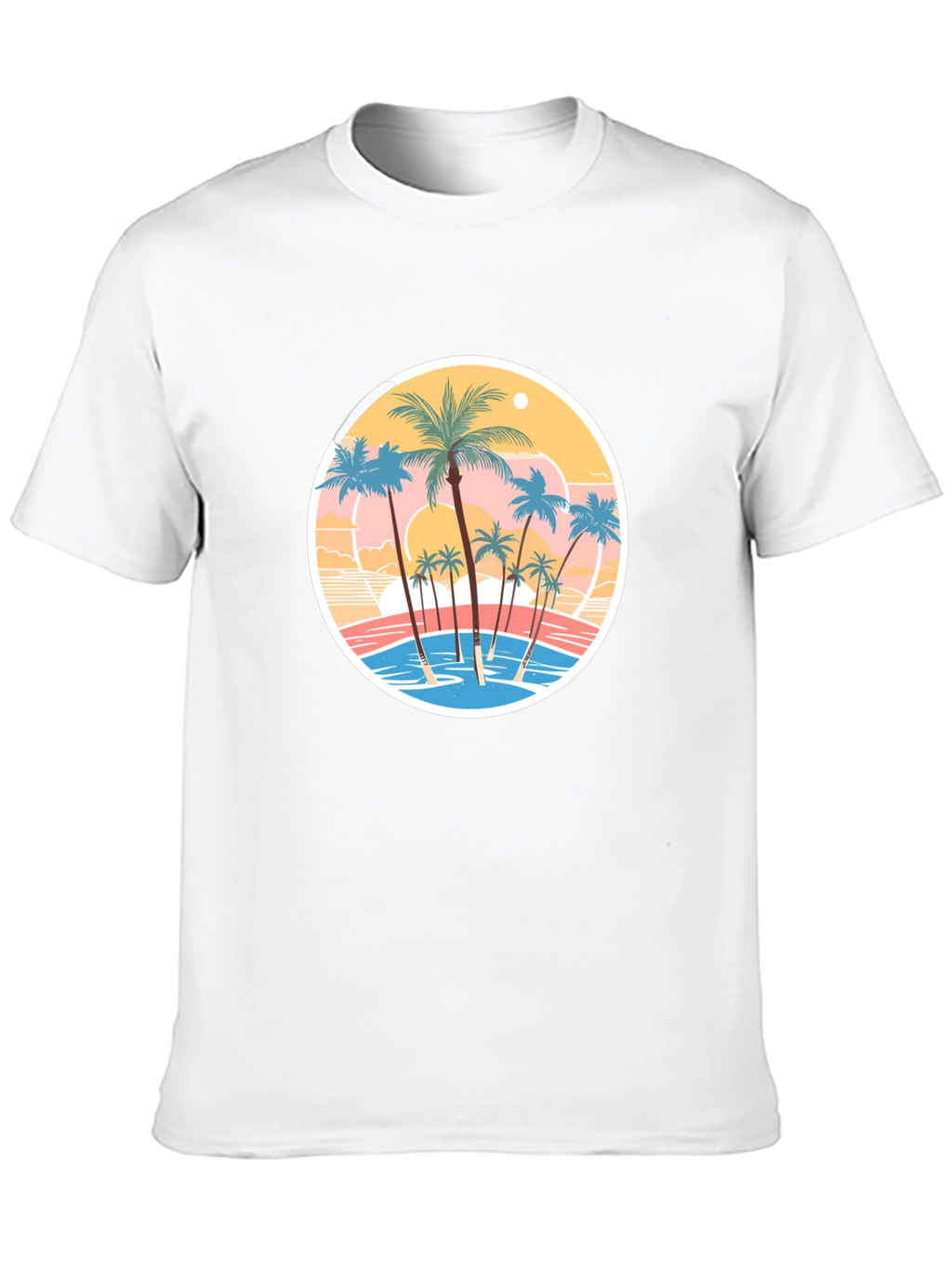 Tropical Palm Tree Graphic Black T-Shirt