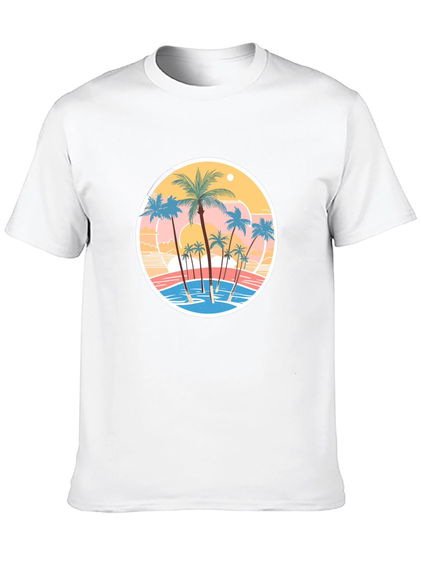Tropical Palm Tree Graphic Black T-Shirt