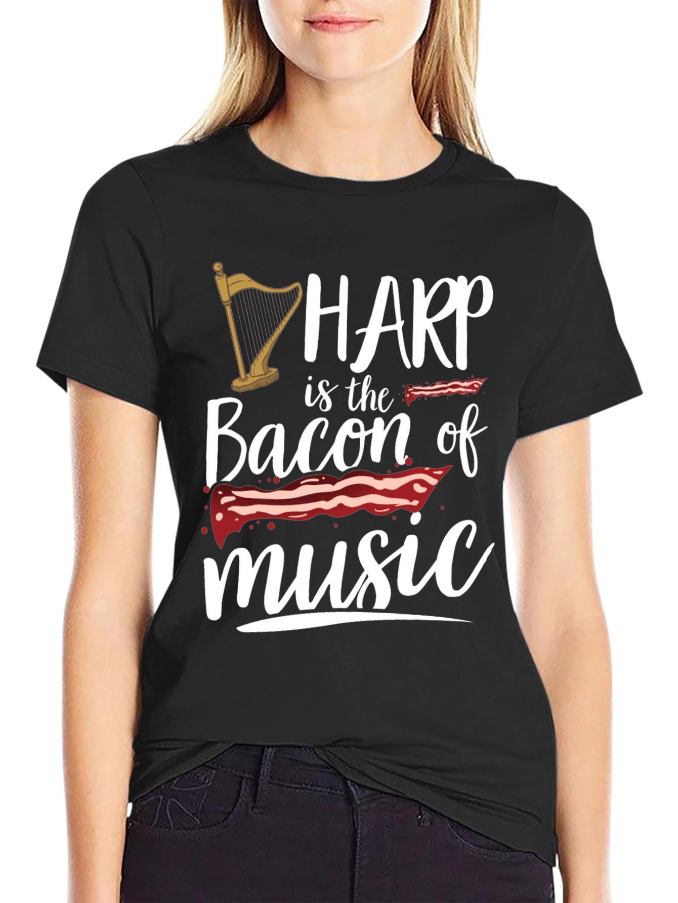 Harp Music Lover T-Shirt - Bacon of Music