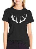 Antler Graphic Tee - Black Cotton Blend