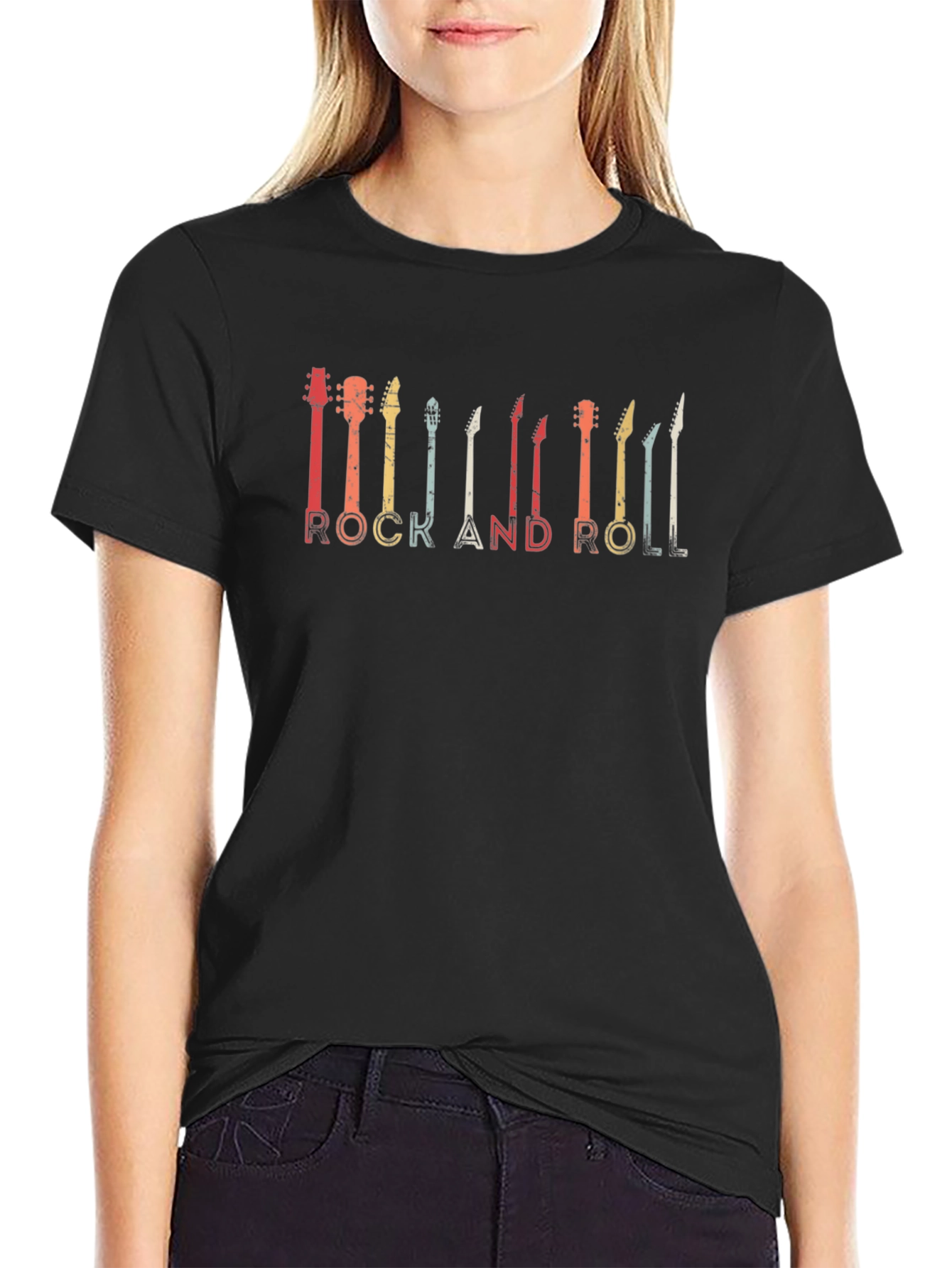 Rock and Roll Guitar T-Shirt - Vintage Style