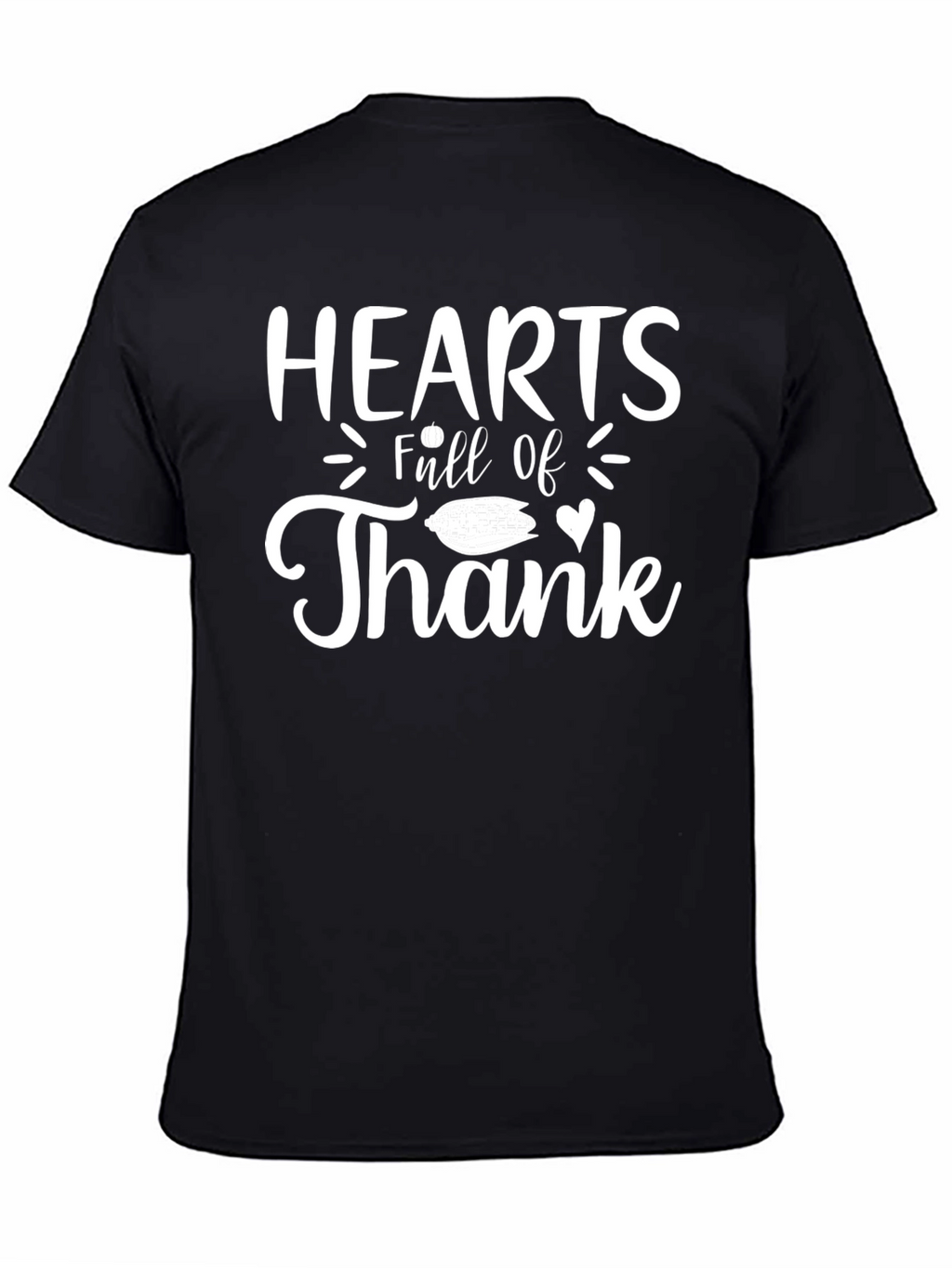 Hearts Full of Thank T-Shirt - Black Cotton Tee