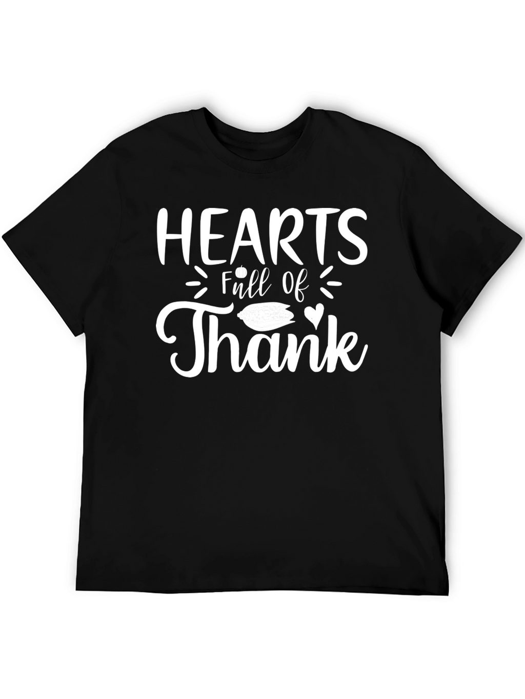 Hearts Full of Thank T-Shirt - Black Cotton Tee