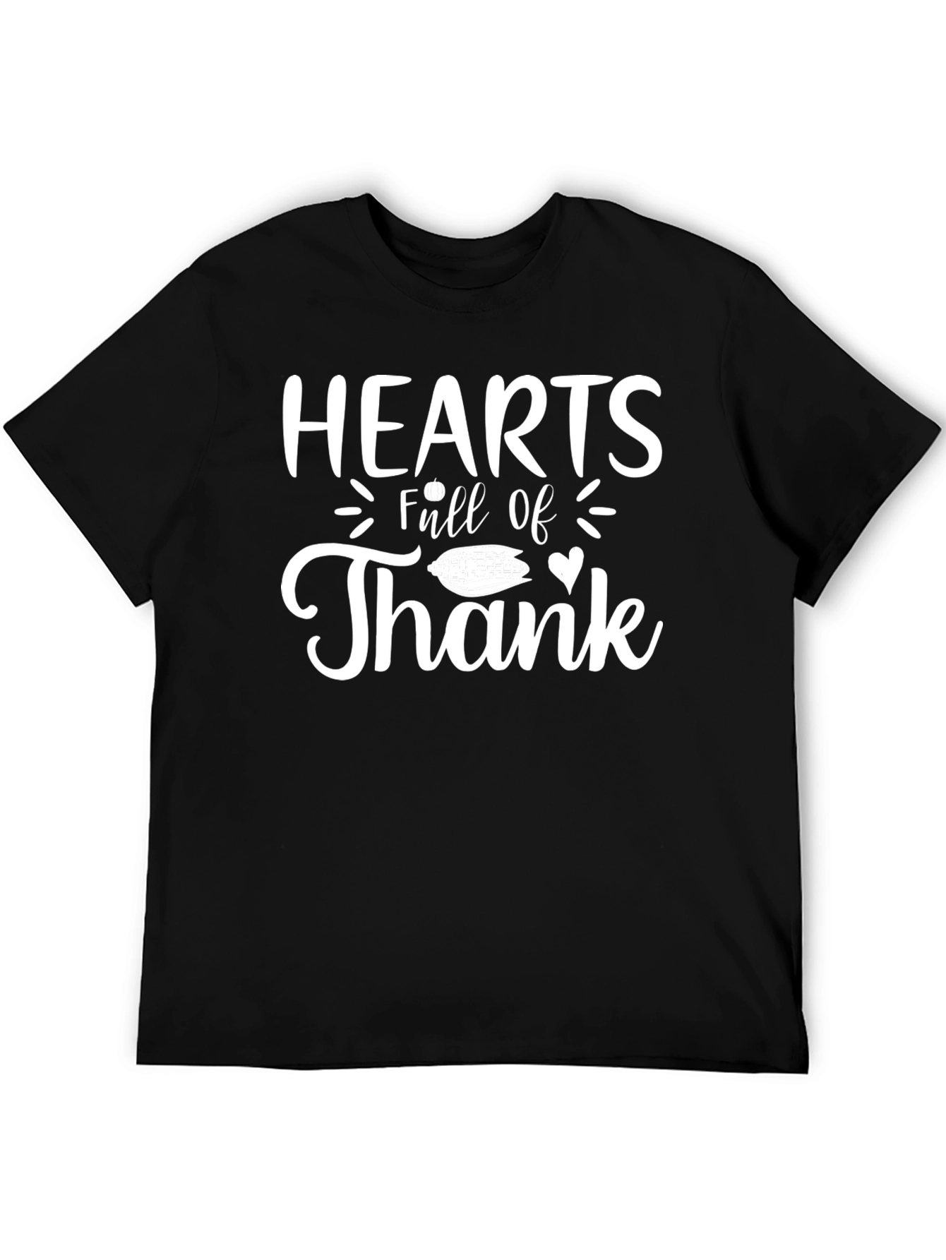 Hearts Full of Thank T-Shirt - Black Cotton Tee