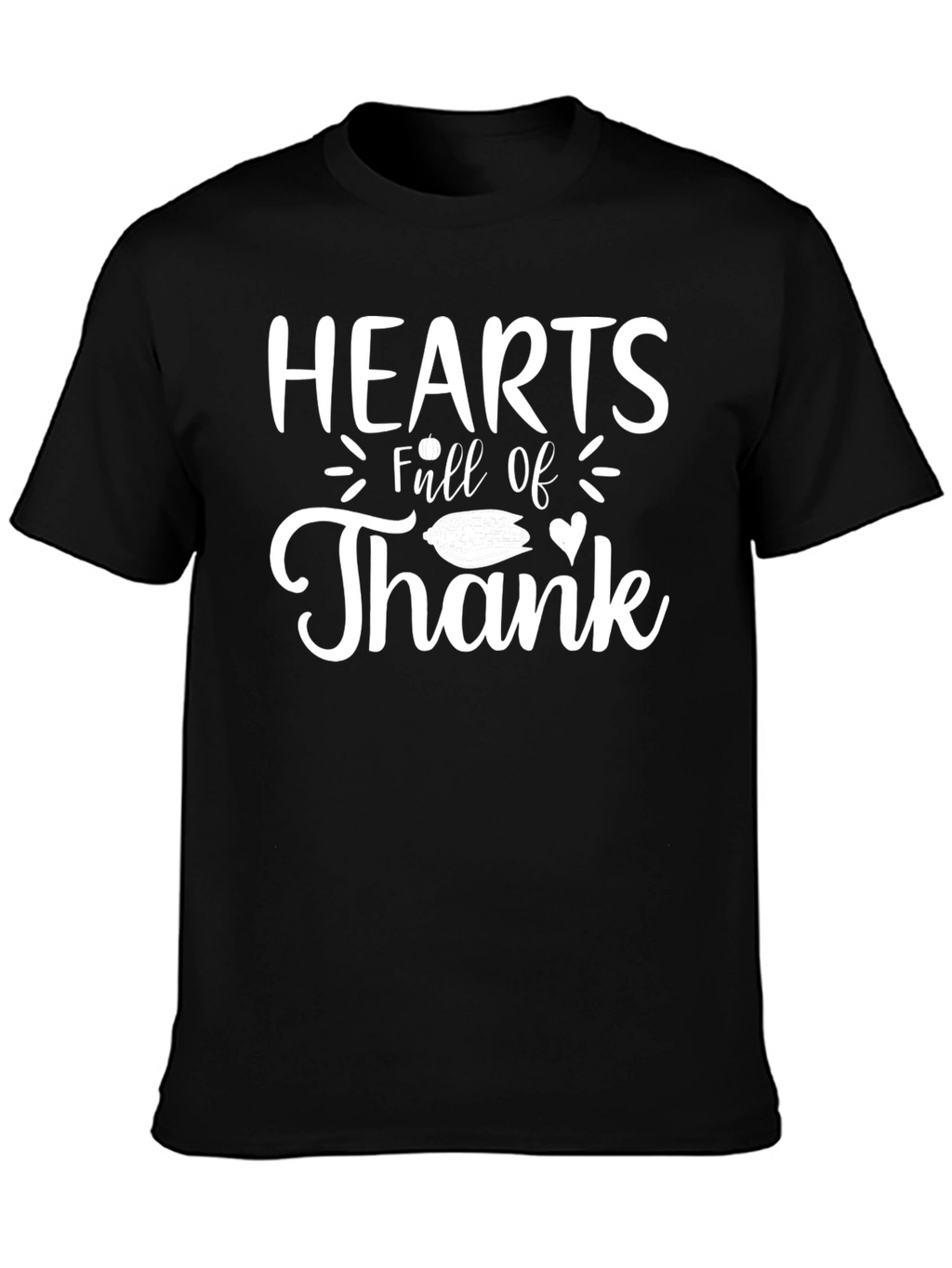 Hearts Full of Thank T-Shirt - Black Cotton Tee