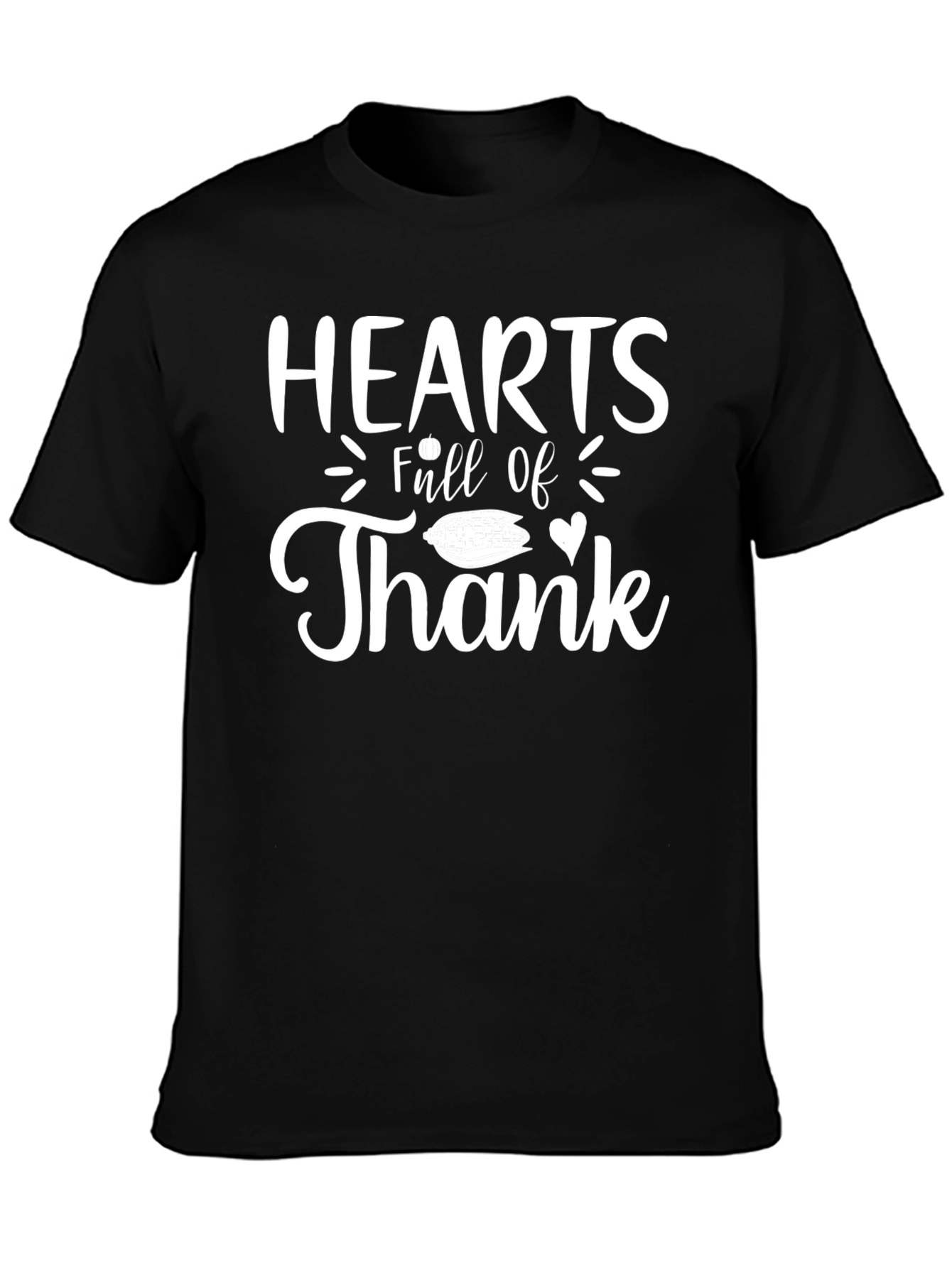 Hearts Full of Thank T-Shirt - Black Cotton Tee