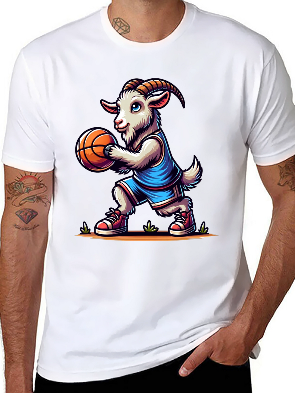 Goat Basketball Player Graphic T-Shirt