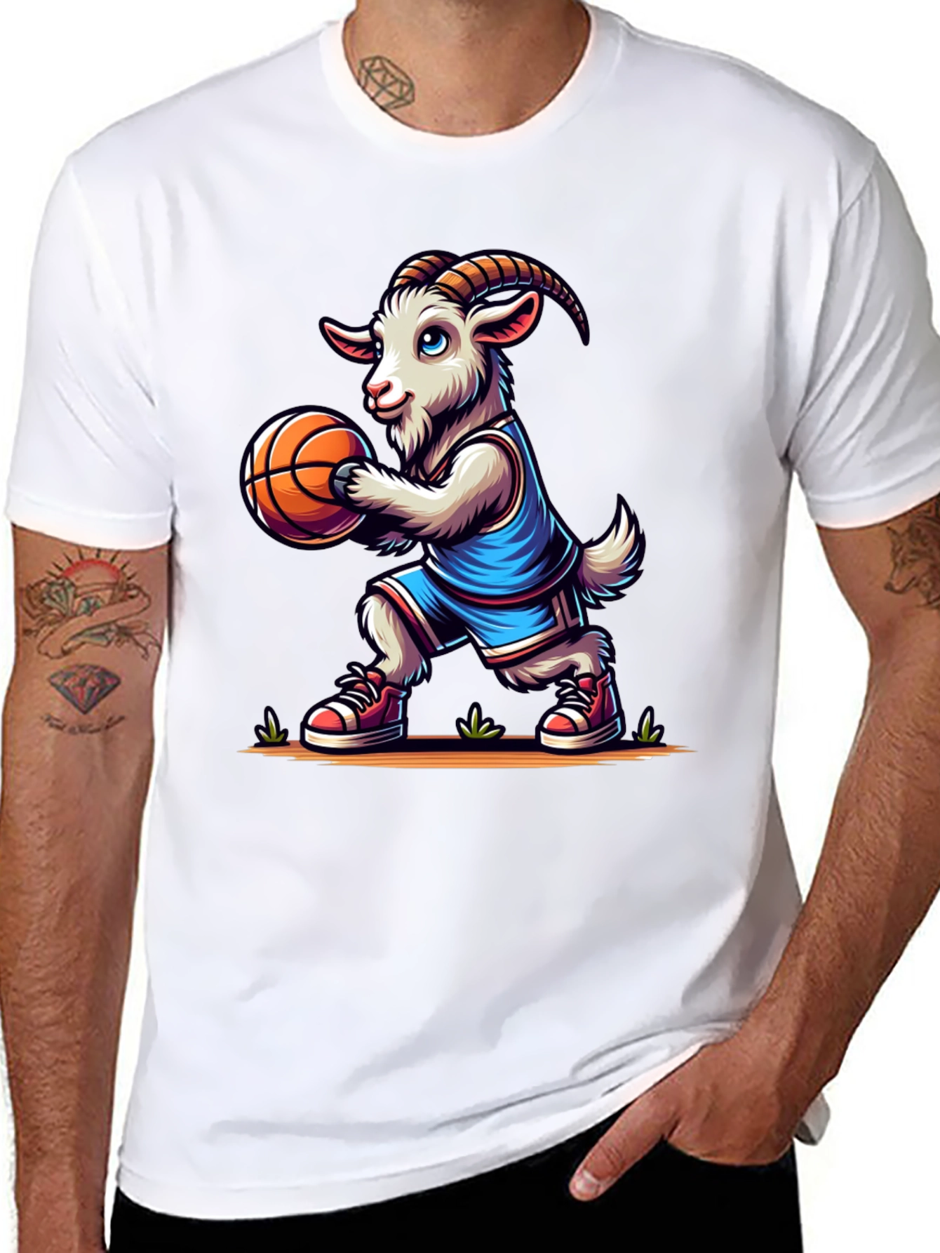 Goat Basketball Player Graphic T-Shirt