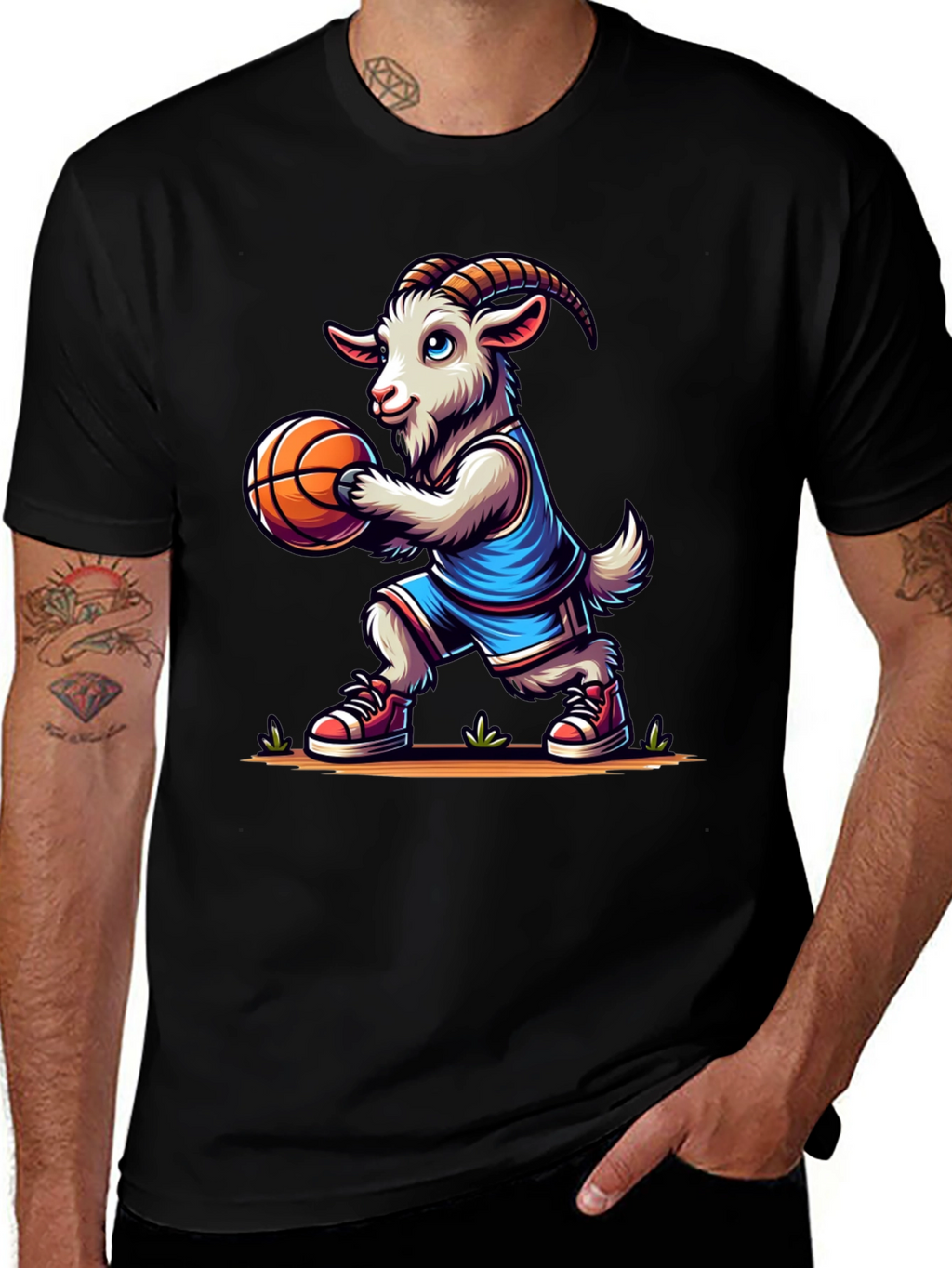 Goat Basketball Player Graphic T-Shirt