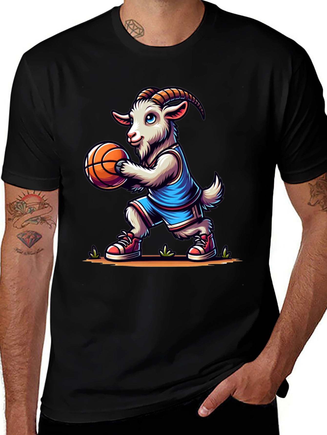Goat Basketball Player Graphic T-Shirt