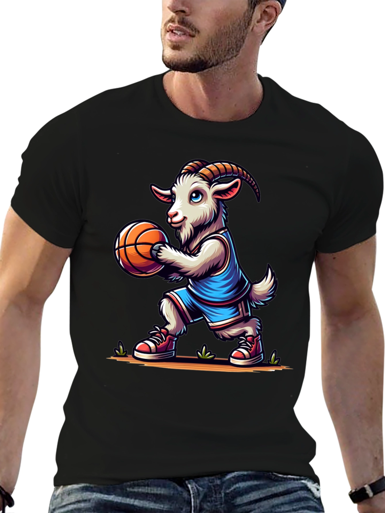 Goat Basketball Player Graphic T-Shirt