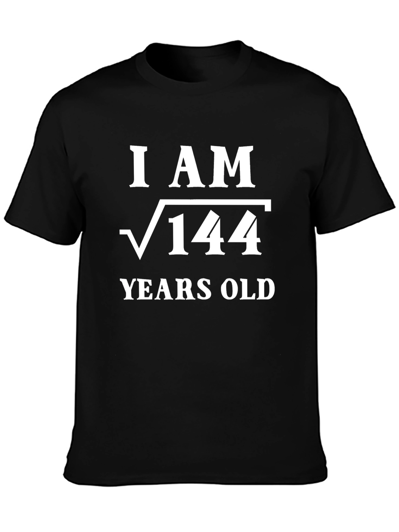 Funny Math Birthday T-Shirt - Square Root of 144 = 12