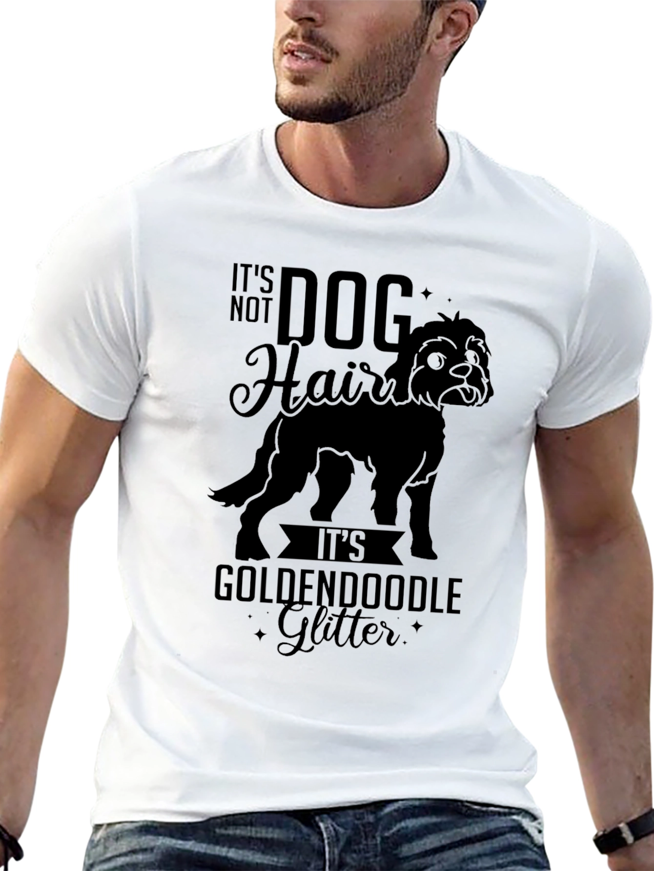 Dog Hair Golden Doodle Glitter Graphic Tee