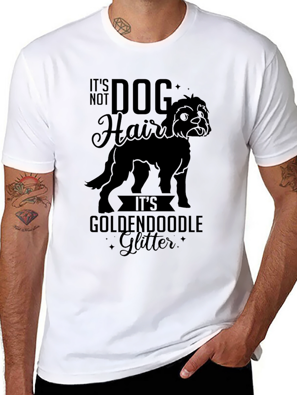 Dog Hair Golden Doodle Glitter Graphic Tee