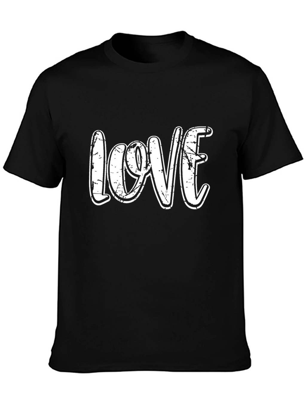 LOVE Graphic Print Tee - Black Cotton Casual Top