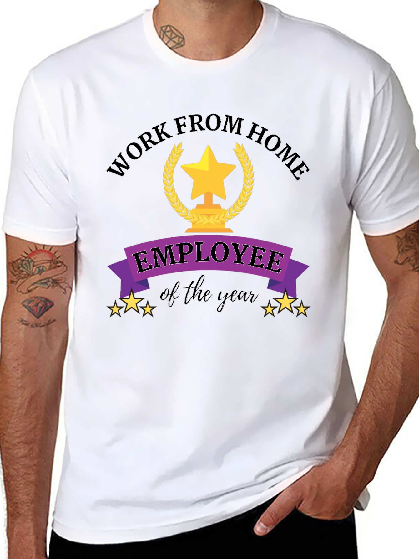 Work From Home Employee of the Year Black T-Shirt