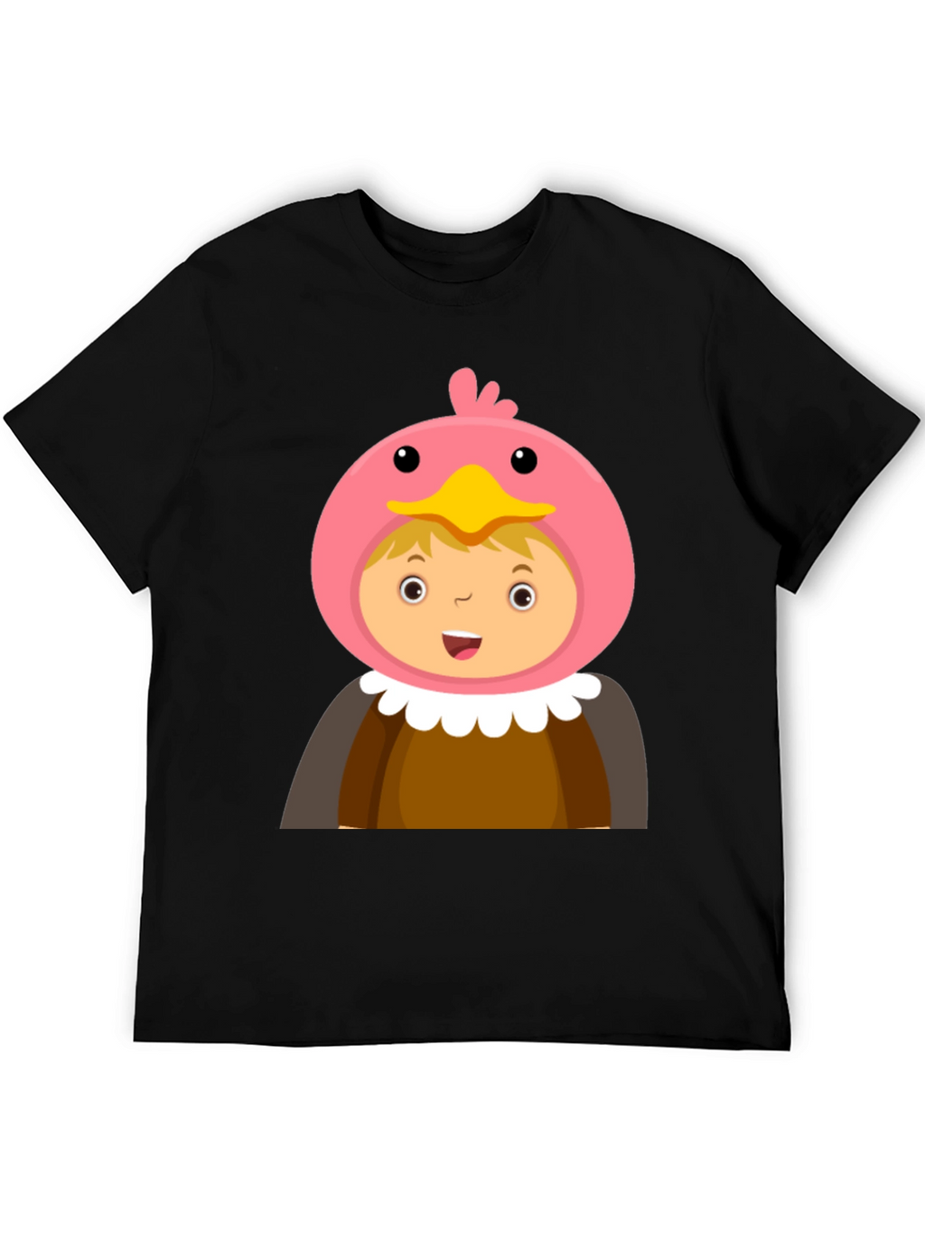 Cartoon Character T-Shirt Bird Costume Design Black Cotton Tee
