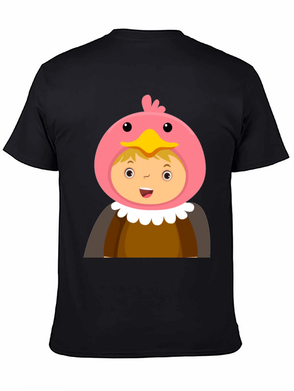 Cartoon Character T-Shirt Bird Costume Design Black Cotton Tee