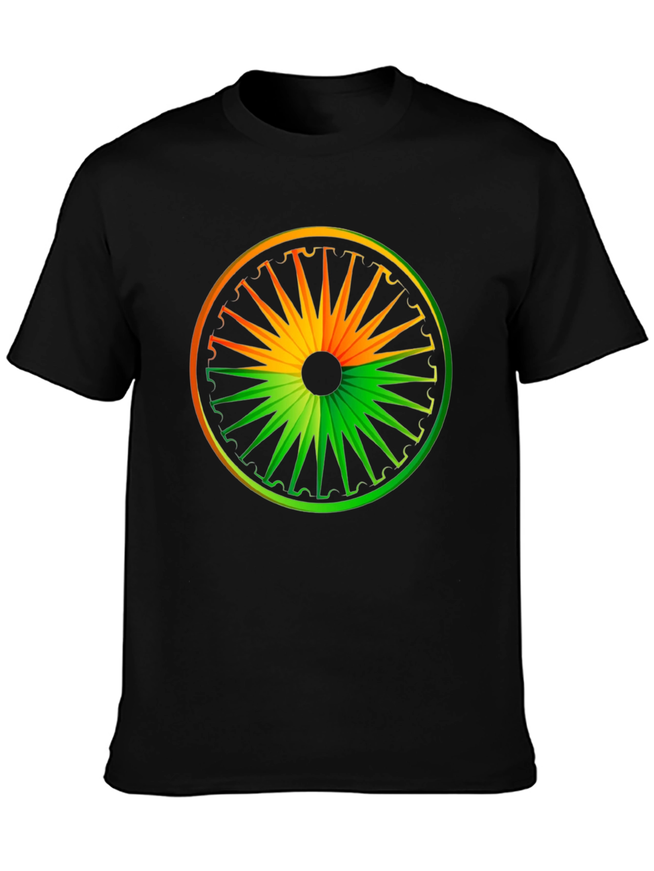 Ashoka Chakra Graphic Black T-Shirt