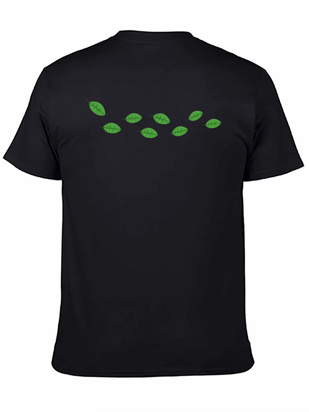 Leaf Pattern Black T-Shirt