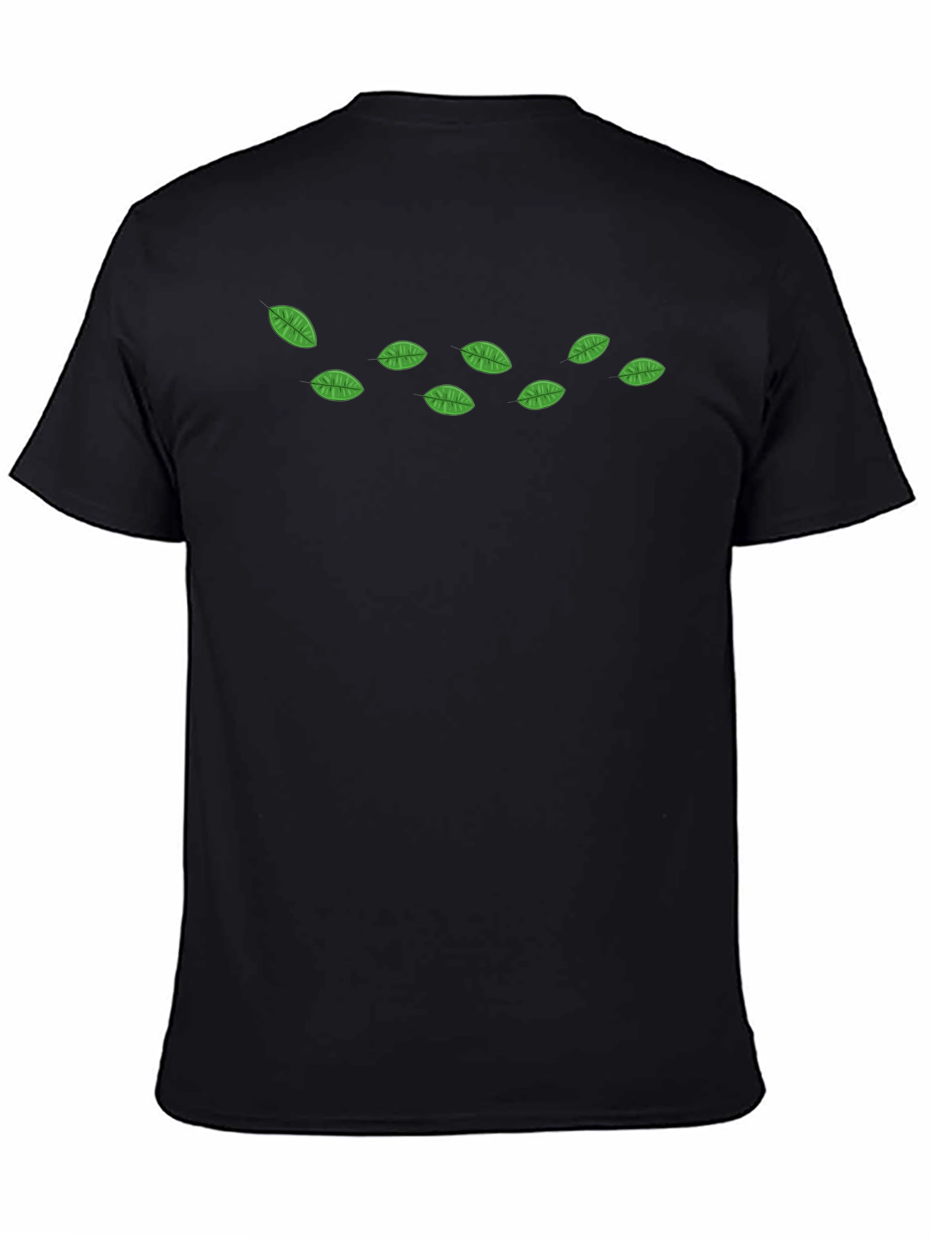 Leaf Pattern Black T-Shirt