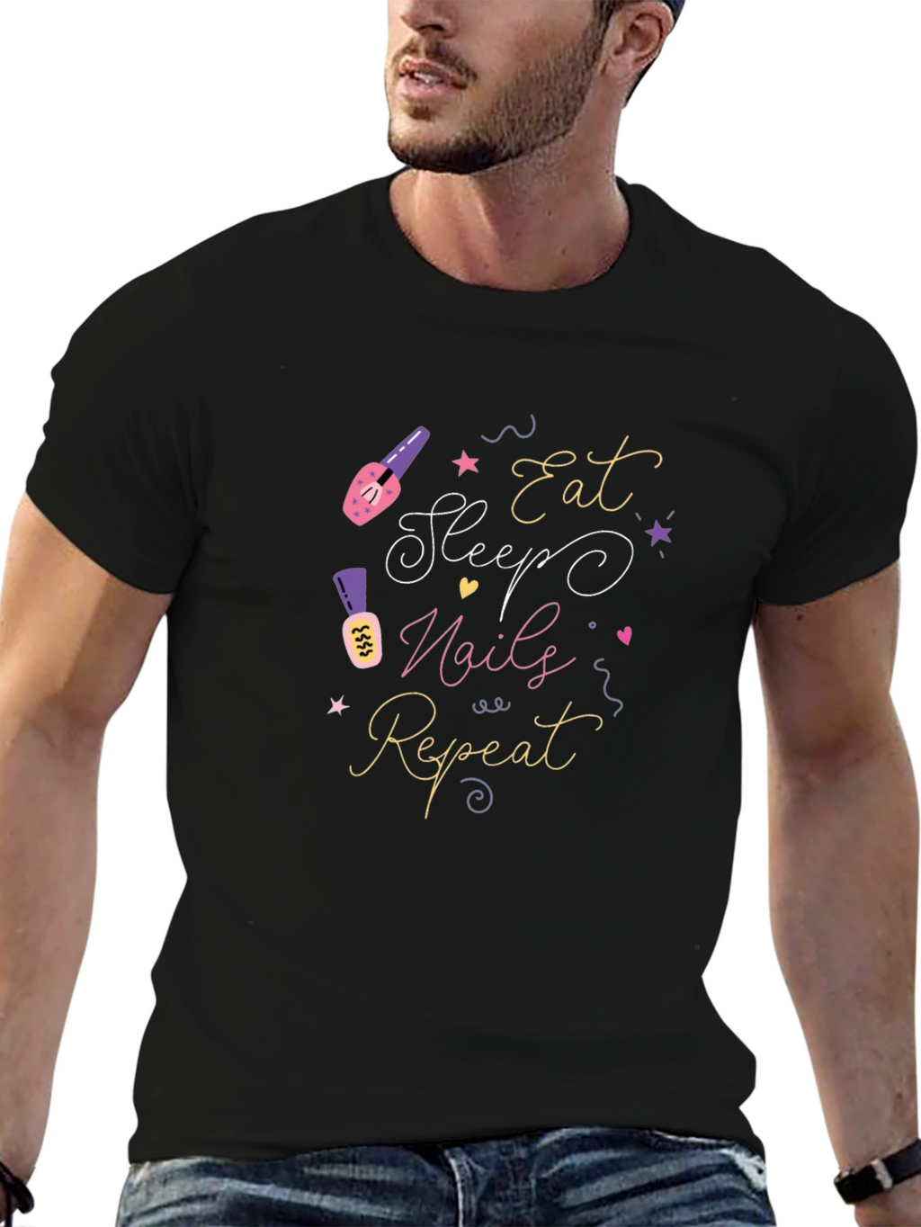 Eat Sleep Nails Repeat Graphic Tee