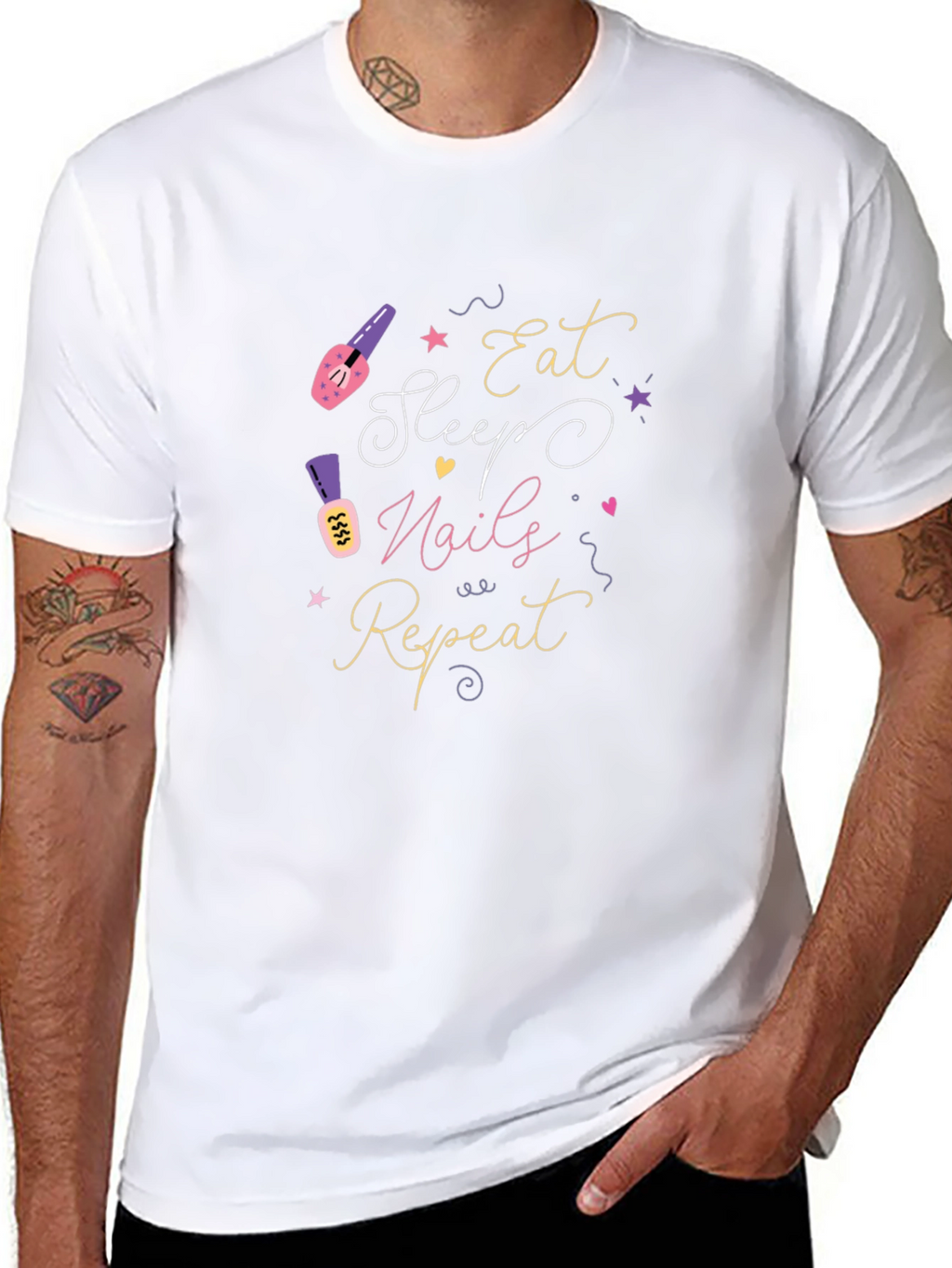 Eat Sleep Nails Repeat Graphic Tee