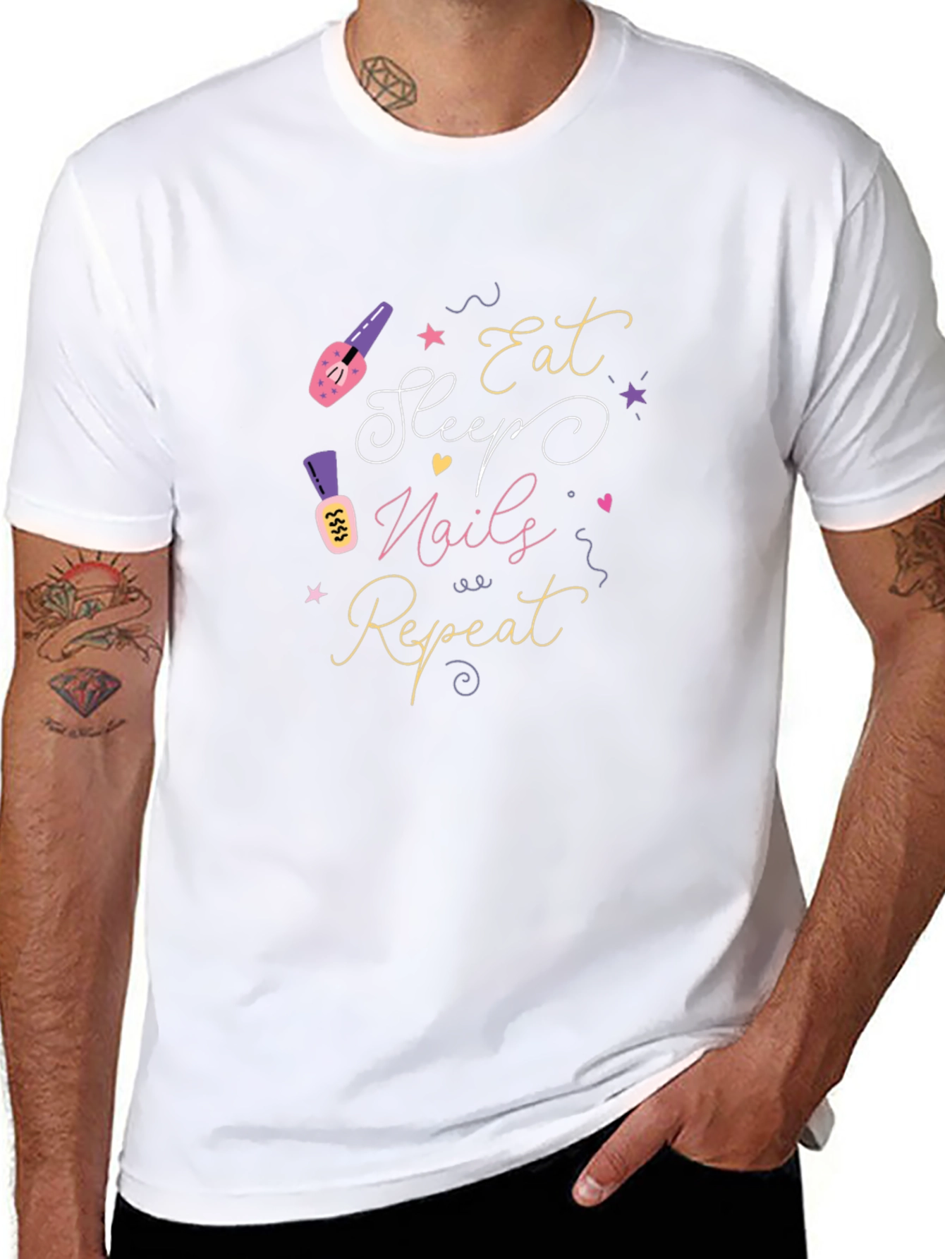 Eat Sleep Nails Repeat Graphic Tee