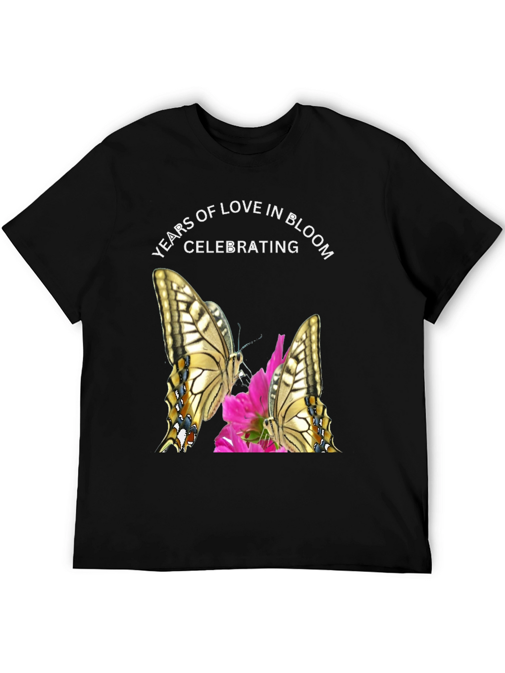Years of Love in Bloom T-Shirt Butterfly Design