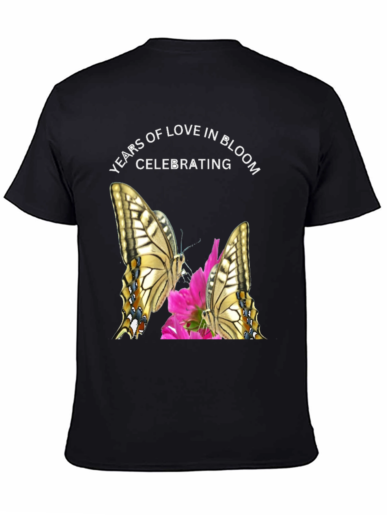 Years of Love in Bloom T-Shirt Butterfly Design