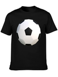 Soccer Ball Graphic Tee - Black Cotton Blend Shirt