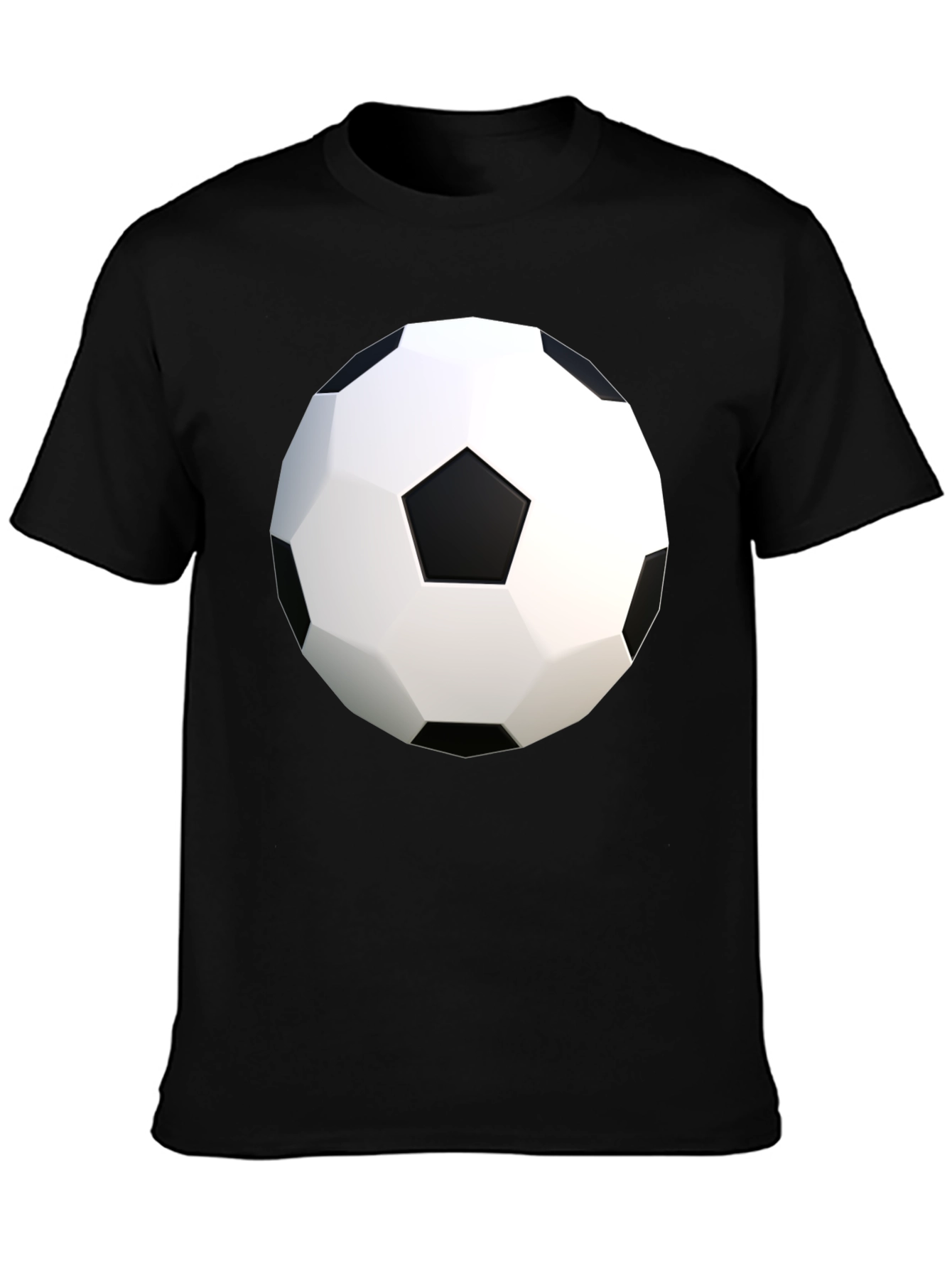 Soccer Ball Graphic Tee - Black Cotton Blend Shirt