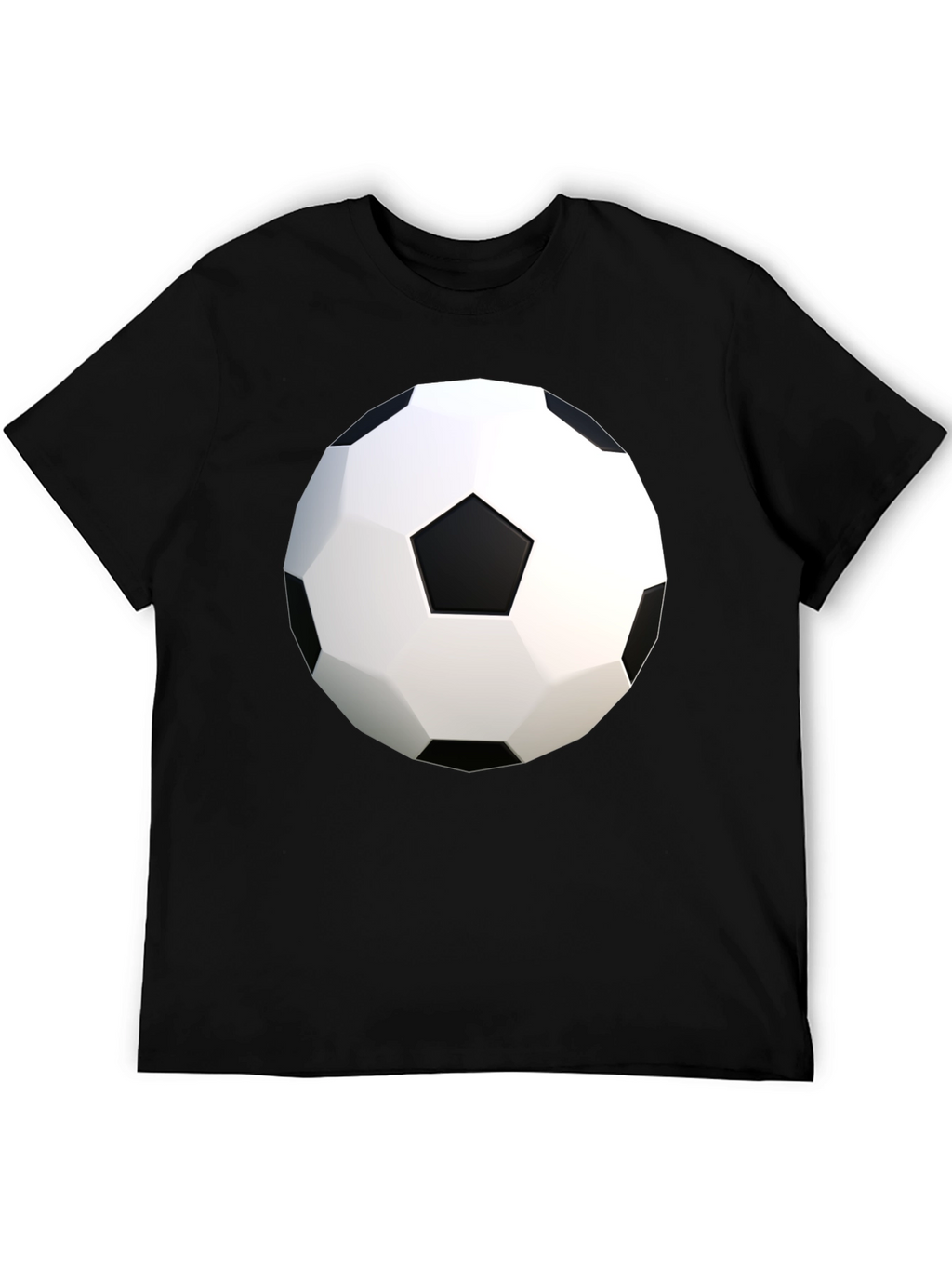 Soccer Ball Graphic Tee - Black Cotton Blend Shirt