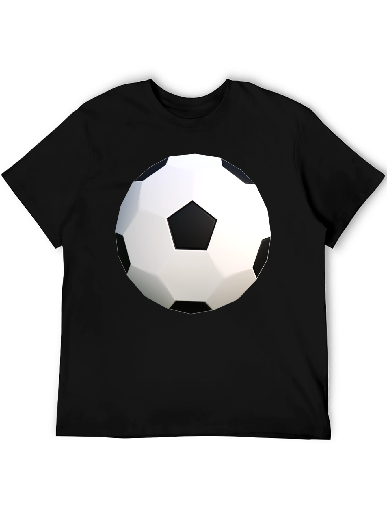 Soccer Ball Graphic Tee - Black Cotton Blend Shirt