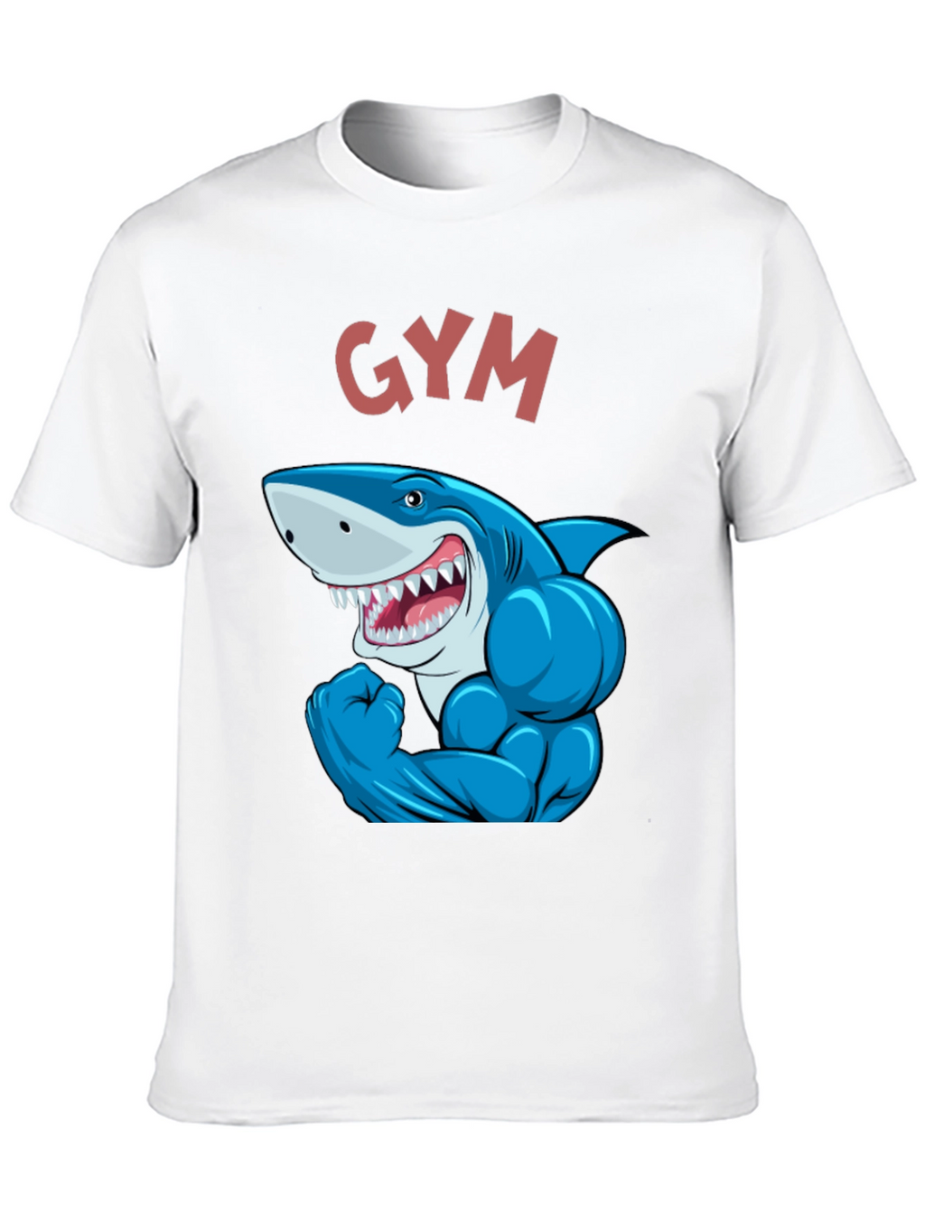Gym Shark Graphic Tee - Black Cotton Fitness Shirt
