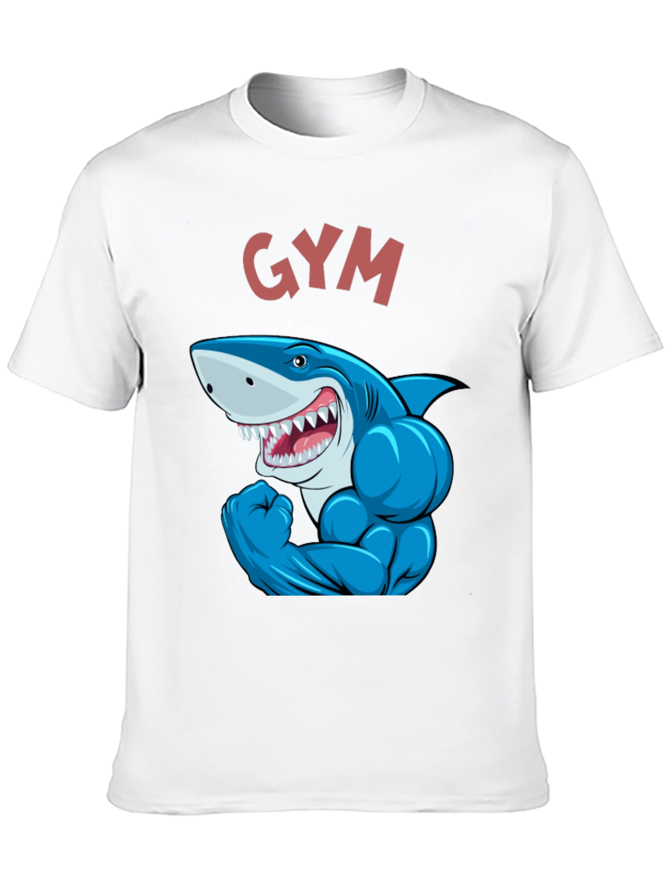 Gym Shark Graphic Tee - Black Cotton Fitness Shirt