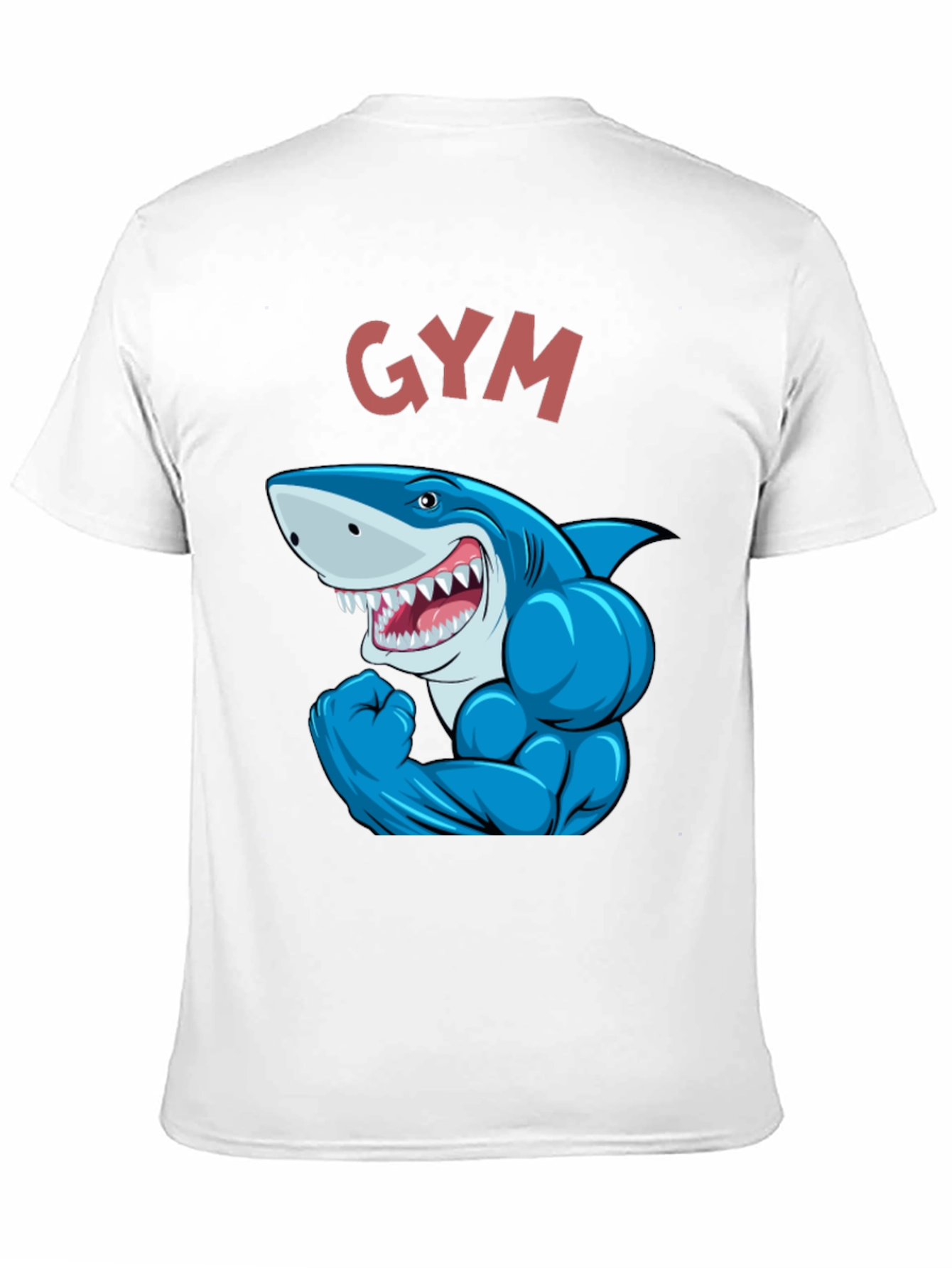 Gym Shark Graphic Tee - Black Cotton Fitness Shirt