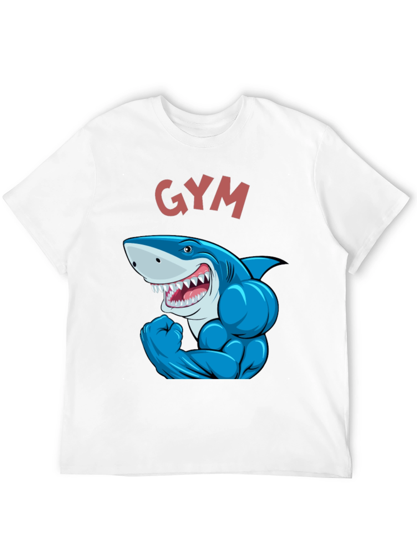 Gym Shark Graphic Tee - Black Cotton Fitness Shirt